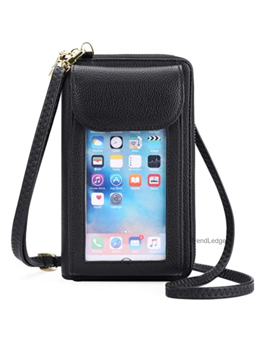 Small RFID Cell Phone Crossbody Bag PU Leather Wallet Purse Women